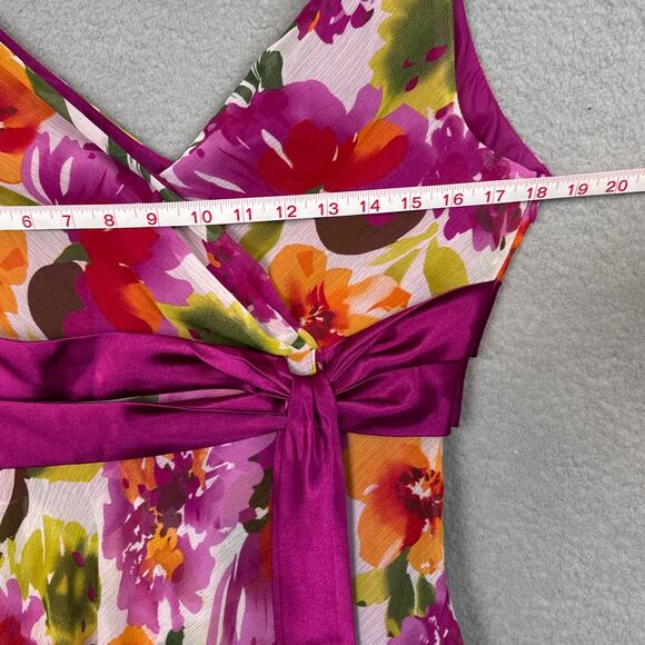 Evan-Picone Floral Fit & Flare Dress Bold Print Spring Style Wedding Season 10 - Picture 4 of 9